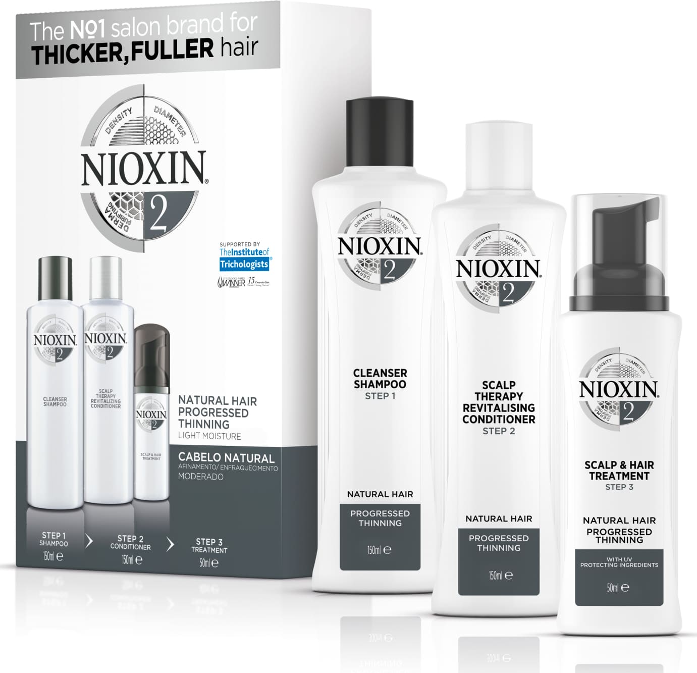 Nioxin Sistema 2 - Kit De Tratamento Trial - Pequeno (3 Produtos)